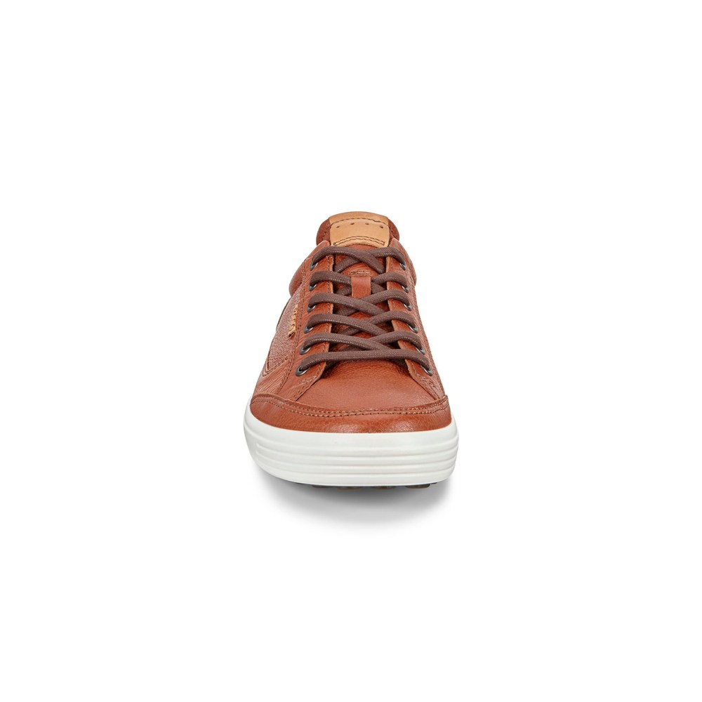 Mens Sneakers - ECCO Soft 7 Long Lace - Brown - 0576VQGRM